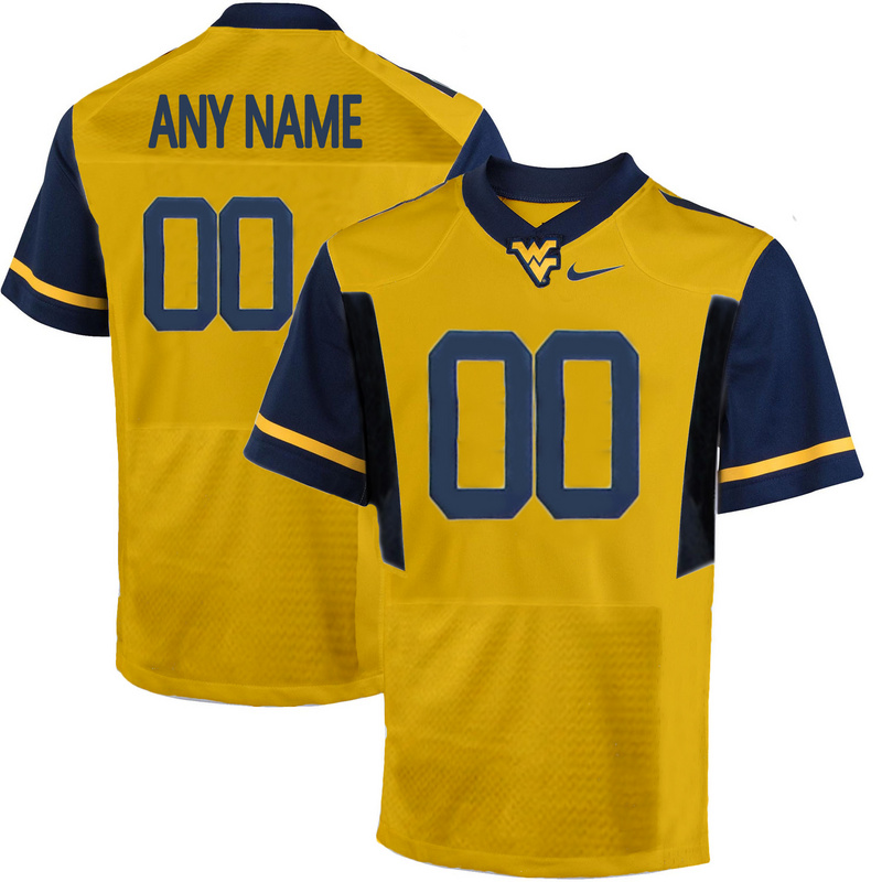 West Virginia Mountaineers Customized College Football Limited Jersey Gold